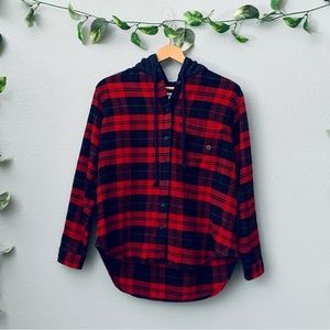 American eagles plaid button down top